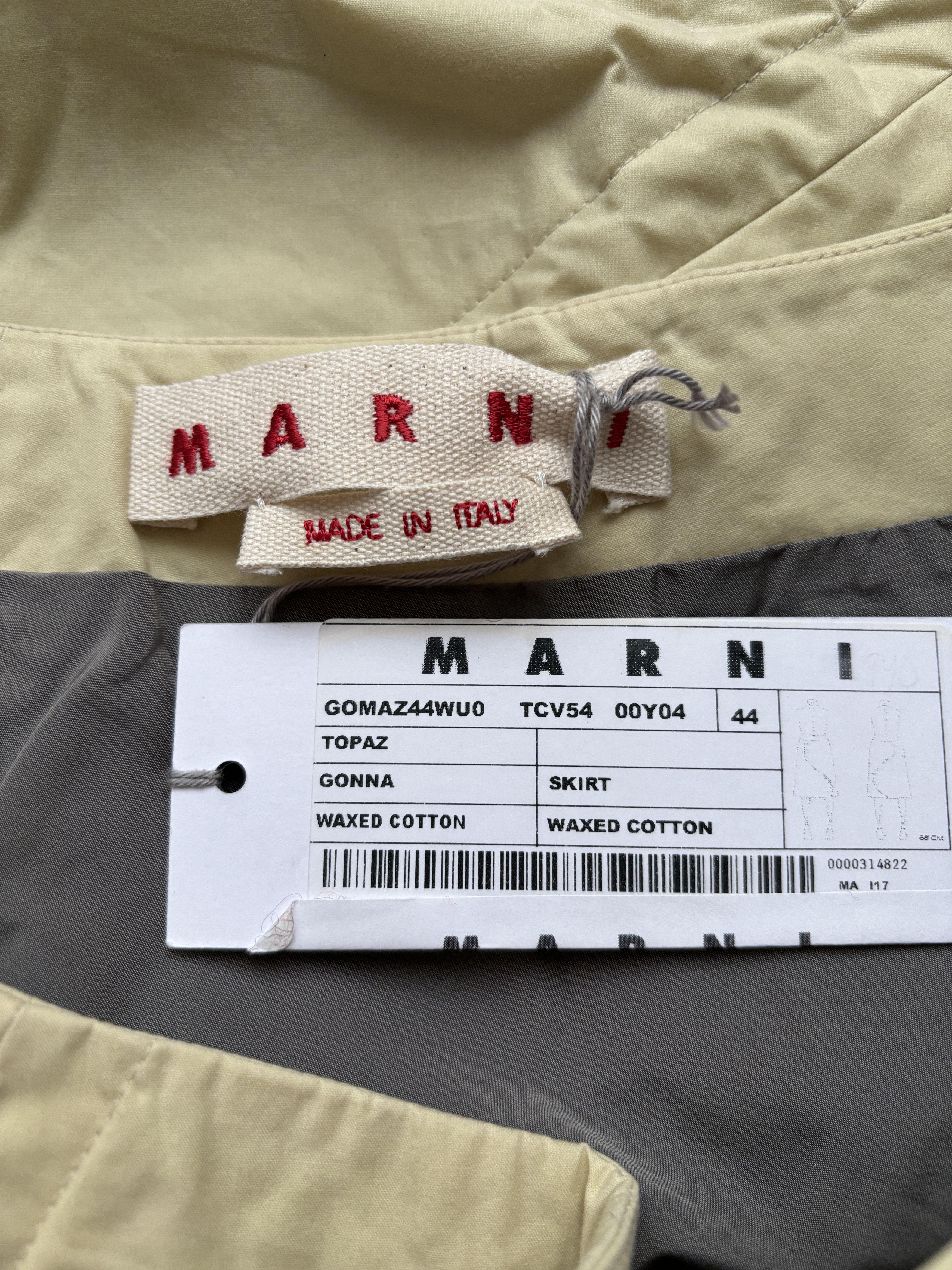 Marni ⚡️QUICK SALE⚡️Marni Beige Waxed Cotton Skirt Size 34" / US 12 / IT 48 - 3 Thumbnail