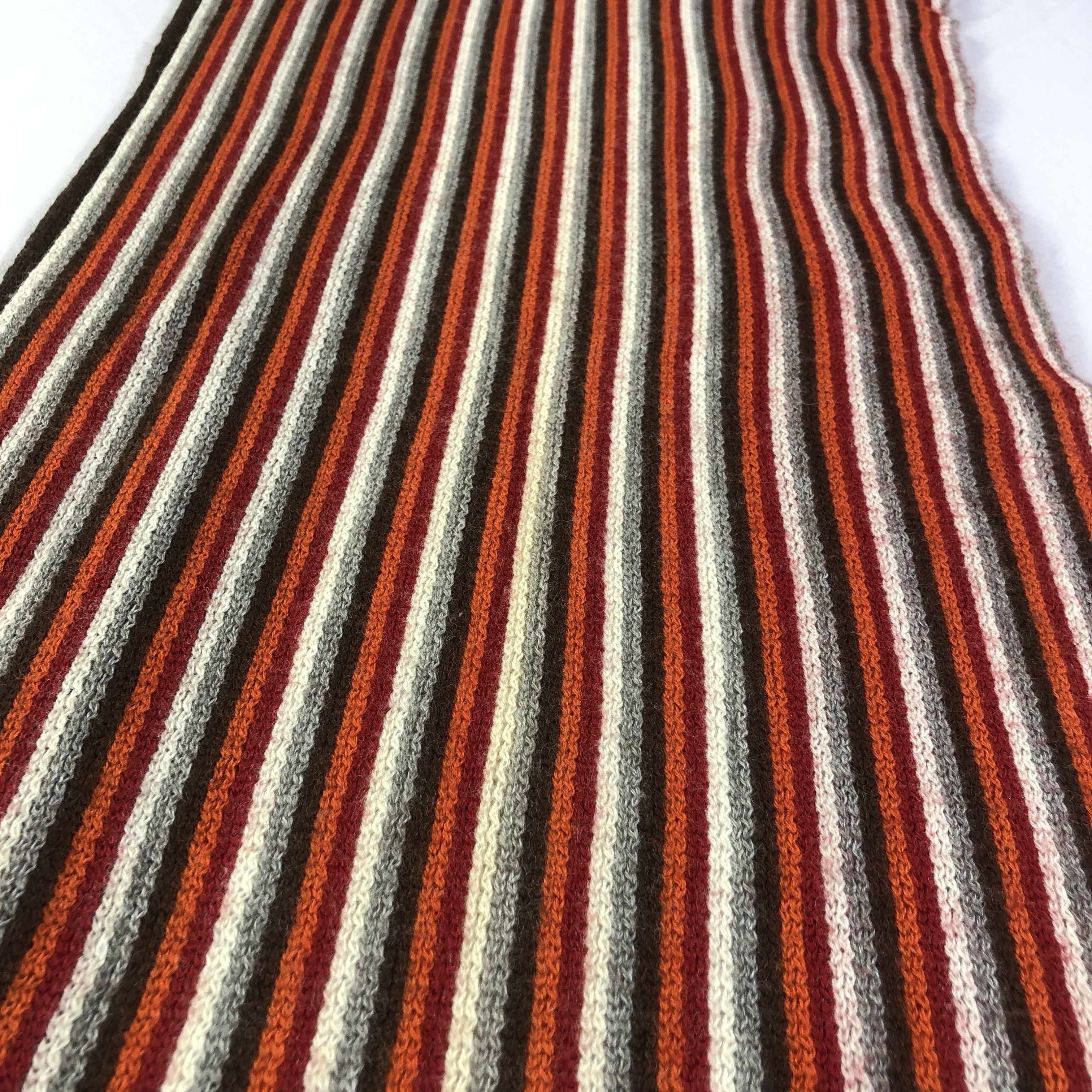 Takeo Kikuchi Takeo Kikuchi Striped Knit Wool Scarf Muffler V1458 Size ONE SIZE - 6 Thumbnail