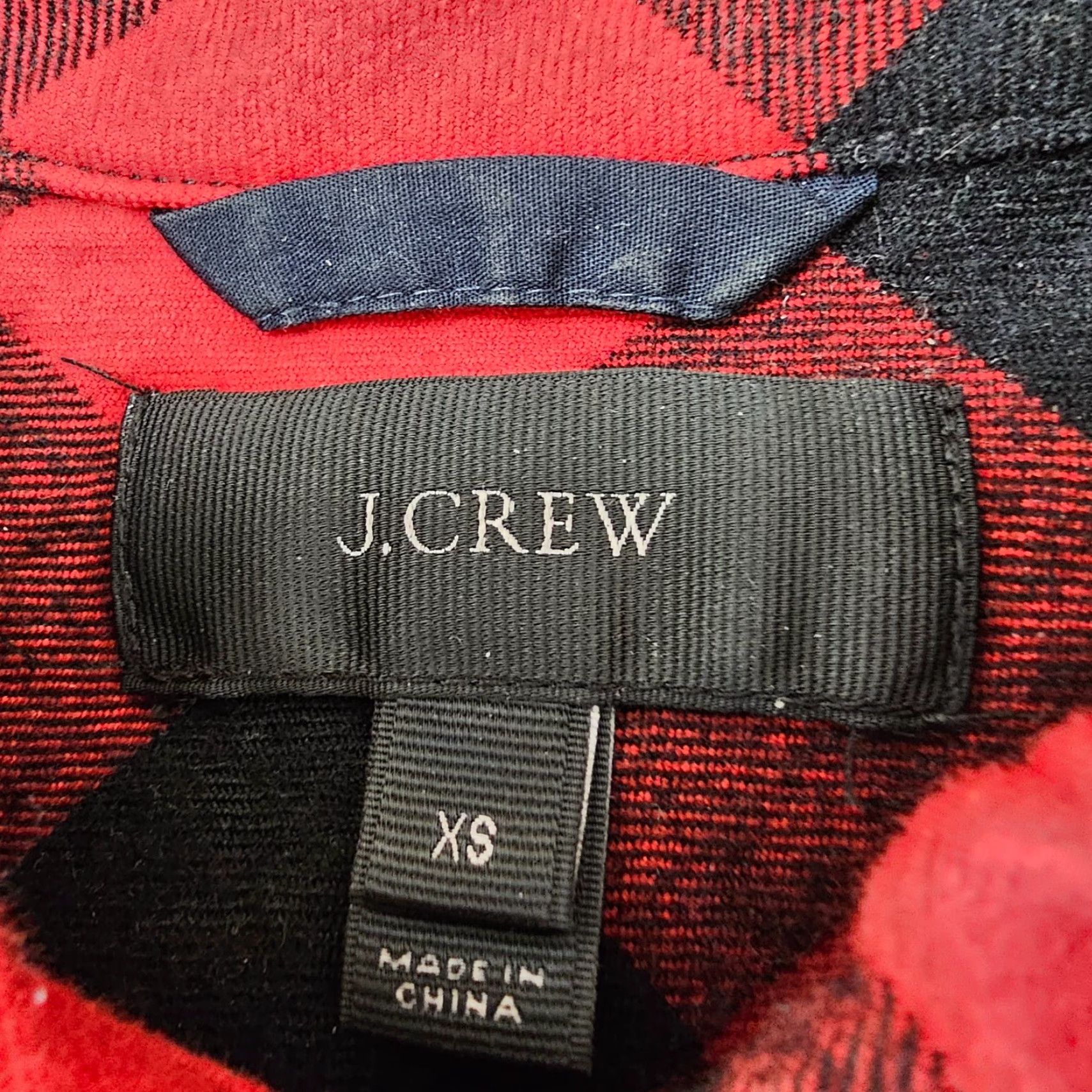 J.Crew J. Crew Sweater Womens XS Red Plaid 1/2 Button Pullover Shacket Pockets Buttoned Collar Knit Crew Cardigan Everyday Casual Workwear Fall Winter Size XS / US 0-2 / IT 36-38 - 3 Thumbnail