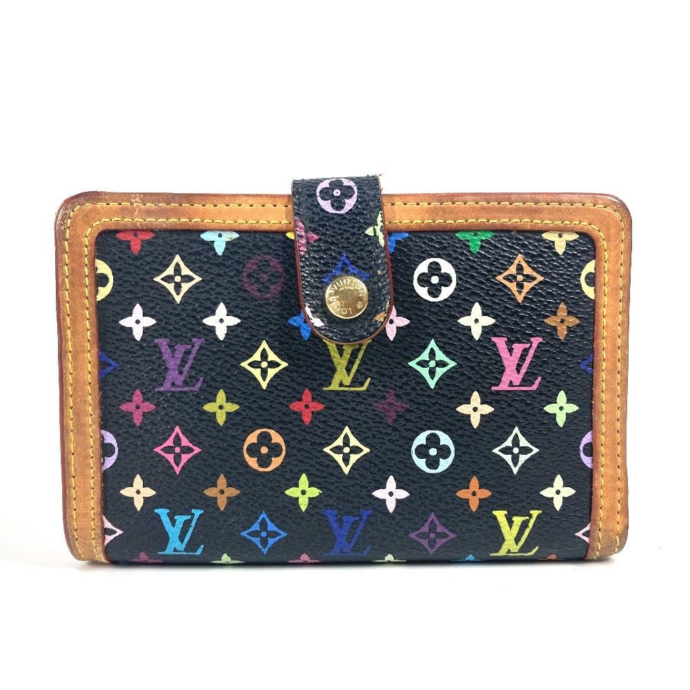 Louis Vuitton Louis Vuitton M92988 Monogram Multicolor Port Monet Bier Viennois Compact Wallet Handbag Bi-Fold Canvas Women Noir Black Size ONE SIZE - 1 Thumbnail