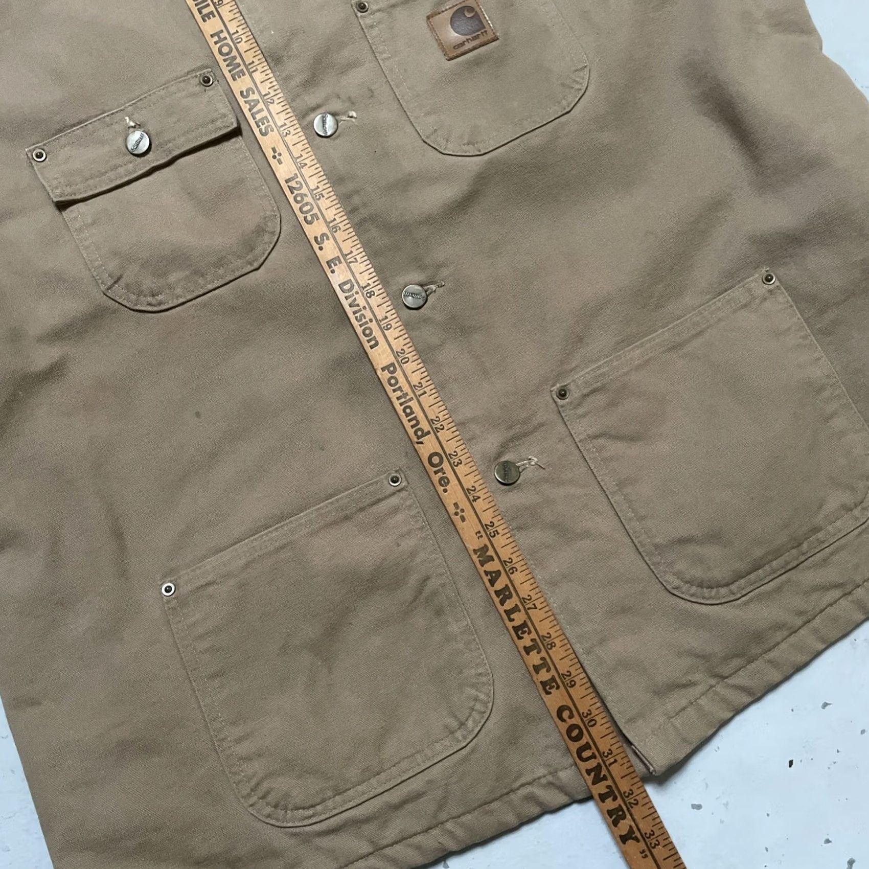 Carhartt VINTAGE Carhartt Jacket Canvas Chore Lined USA XL Unisex Adults Tan 90s Workwear Size US XL / EU 56 / 4 - 5 Thumbnail