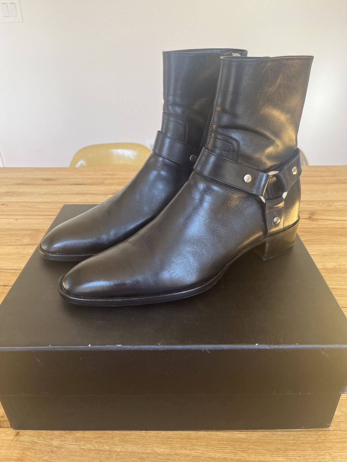 Saint Laurent Paris Saint Laurent 2013 Wyatt 43.5/10.5 black leather Hedi era Size US 10.5 / EU 43-44 - 1 Thumbnail