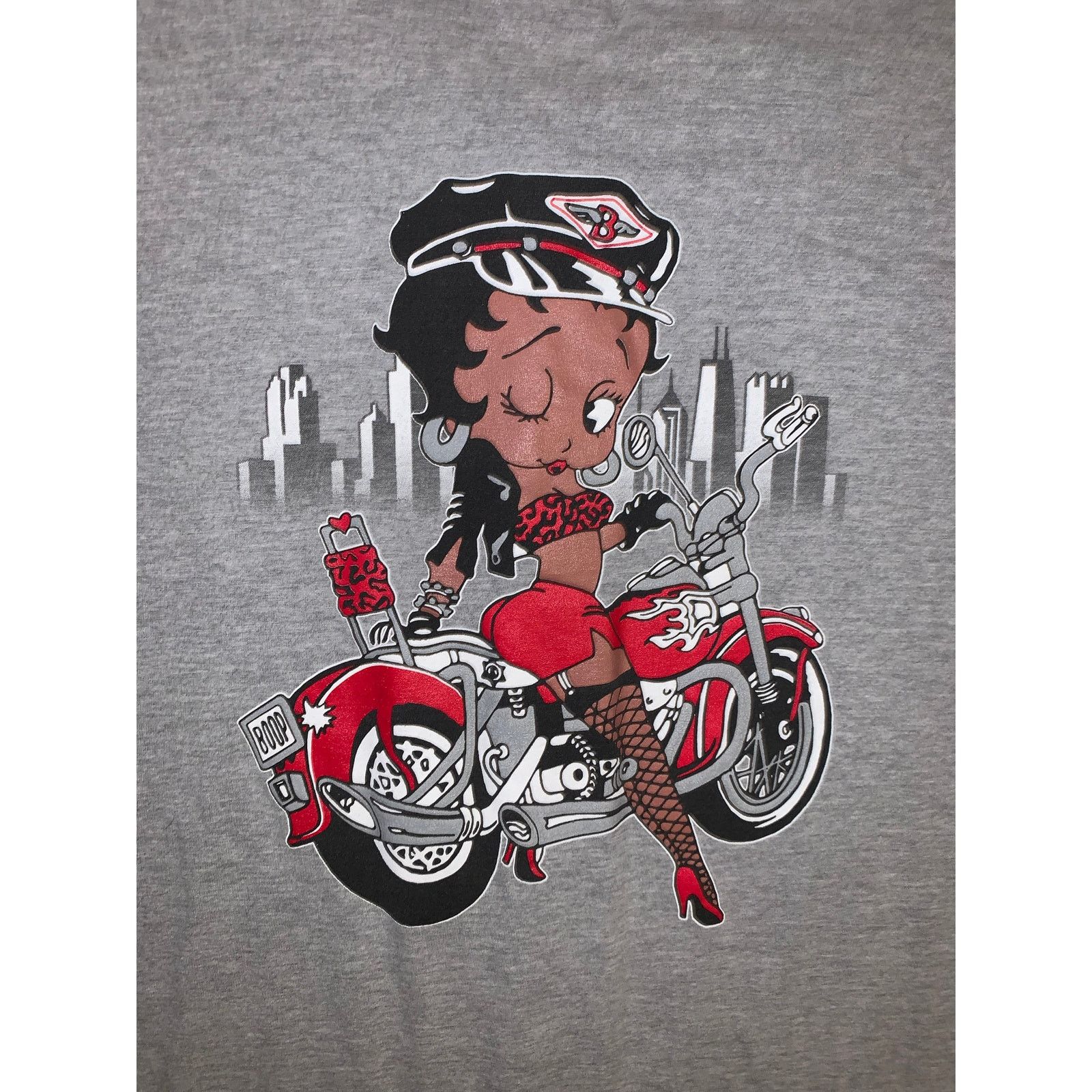 Other × Vintage Black Betty Boop Motorcycle Baseball Jersey XL Grey Shirt Size US XL / EU 56 / 4 - 1 Thumbnail