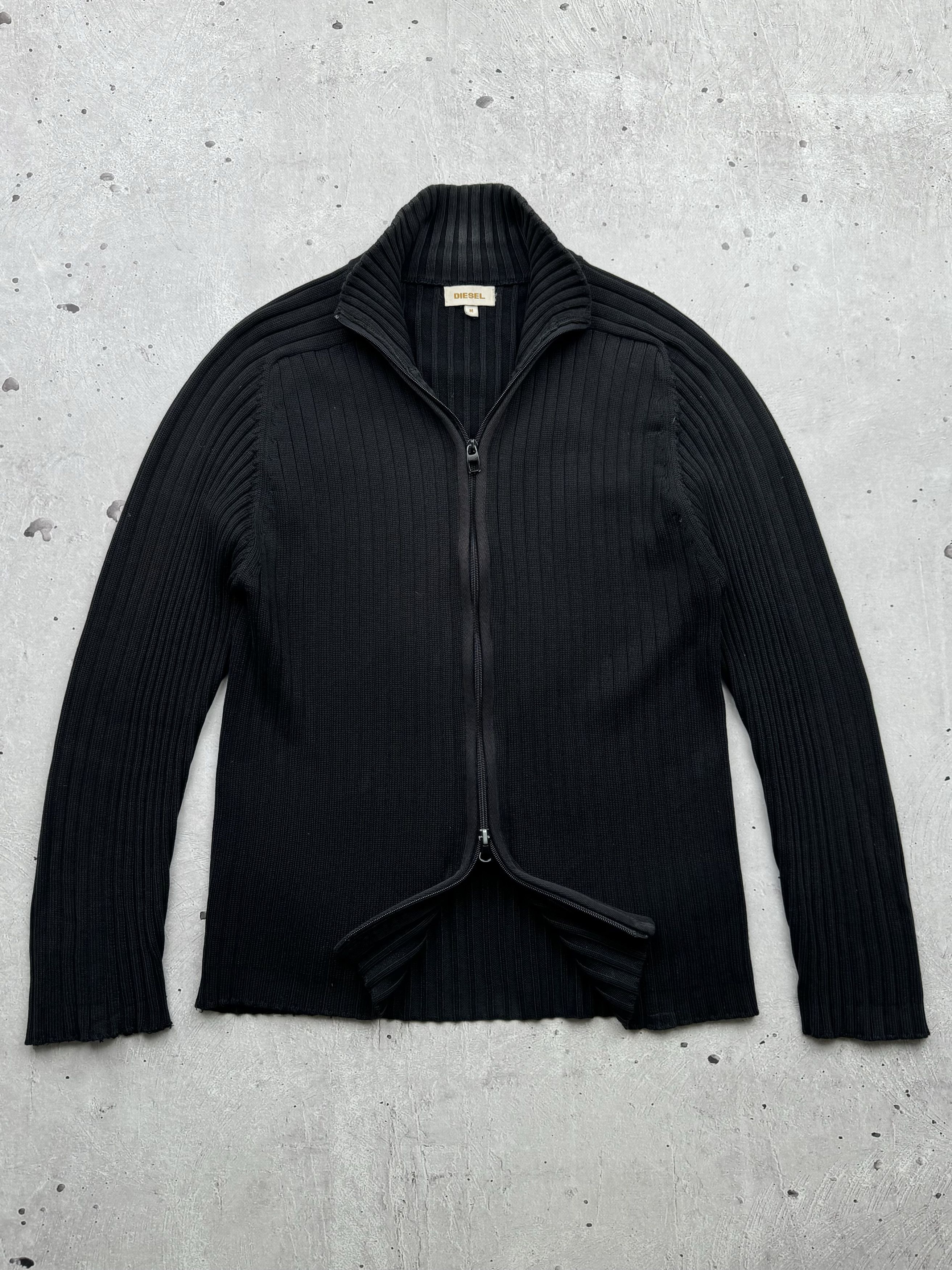 トップス DIESEL Vintage Archive Zip Cardigan Men's Denim-effect zip-up cardigan in cotton | Blue | Diesel