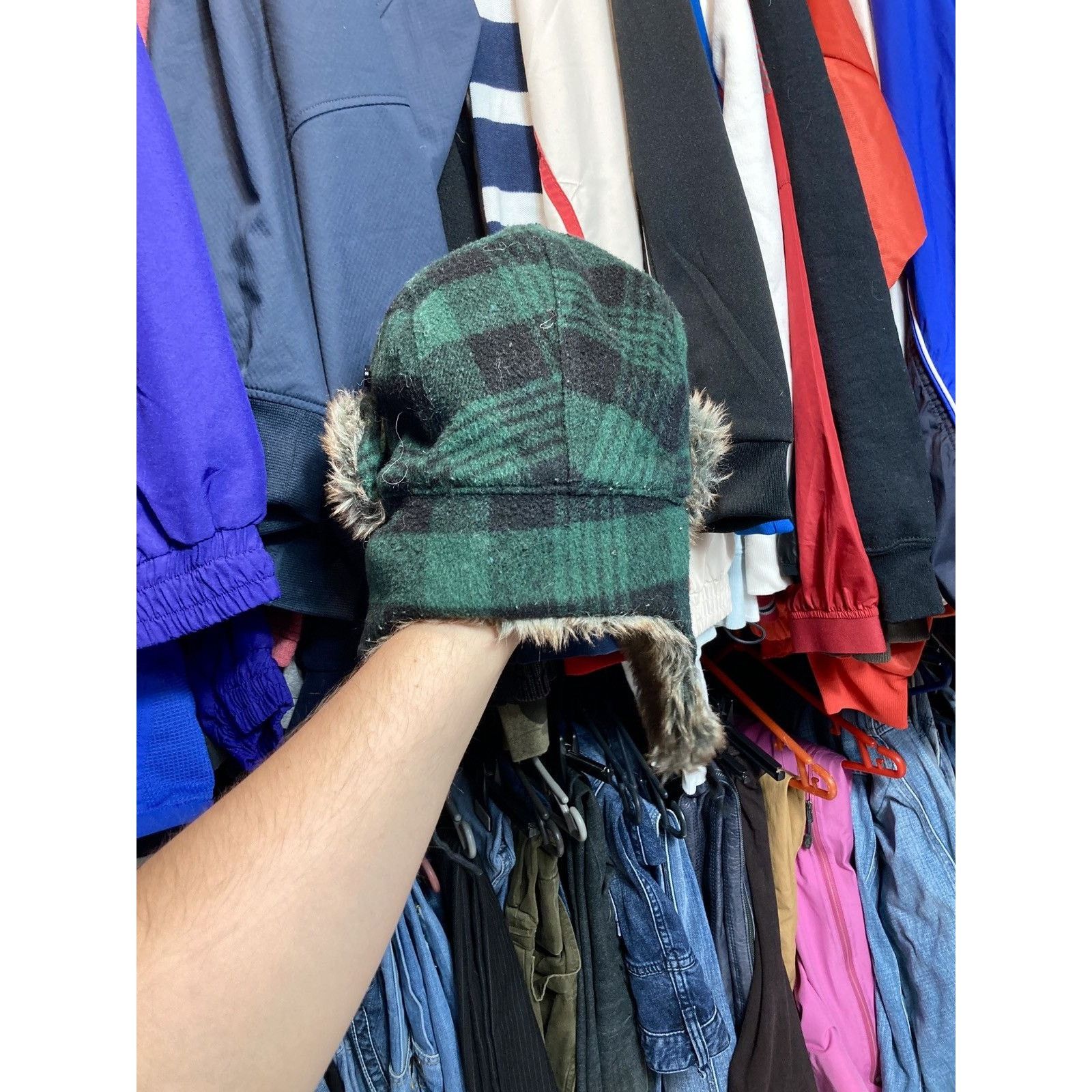 Japanese Brand × Vintage Red Wood Vintage Y2K USHANKA Mohair Fuzzy 90’s Hat+ Size ONE SIZE - 7 Thumbnail