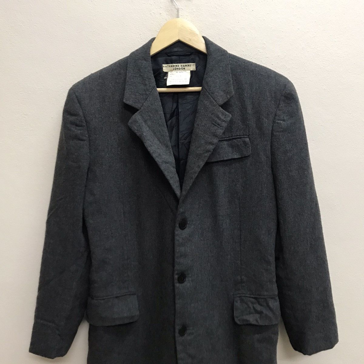 Japanese Brand Katharine Hamnett London Wool Blazer Long Size 38S - 16 Thumbnail