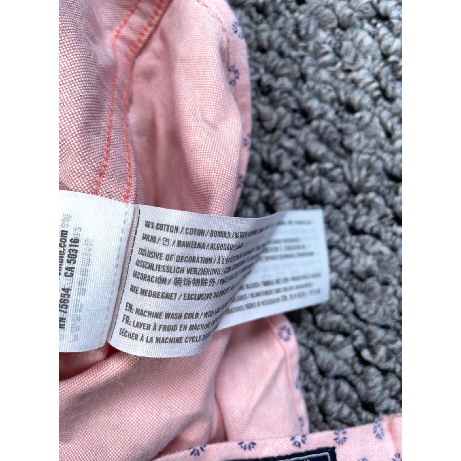 Abercrombie & Fitch Abercrombie & Fitch Geometric Pattern Shirt Large Pale Pink Long Sleeve Adult Size US L / EU 52-54 / 3 - 4 Thumbnail