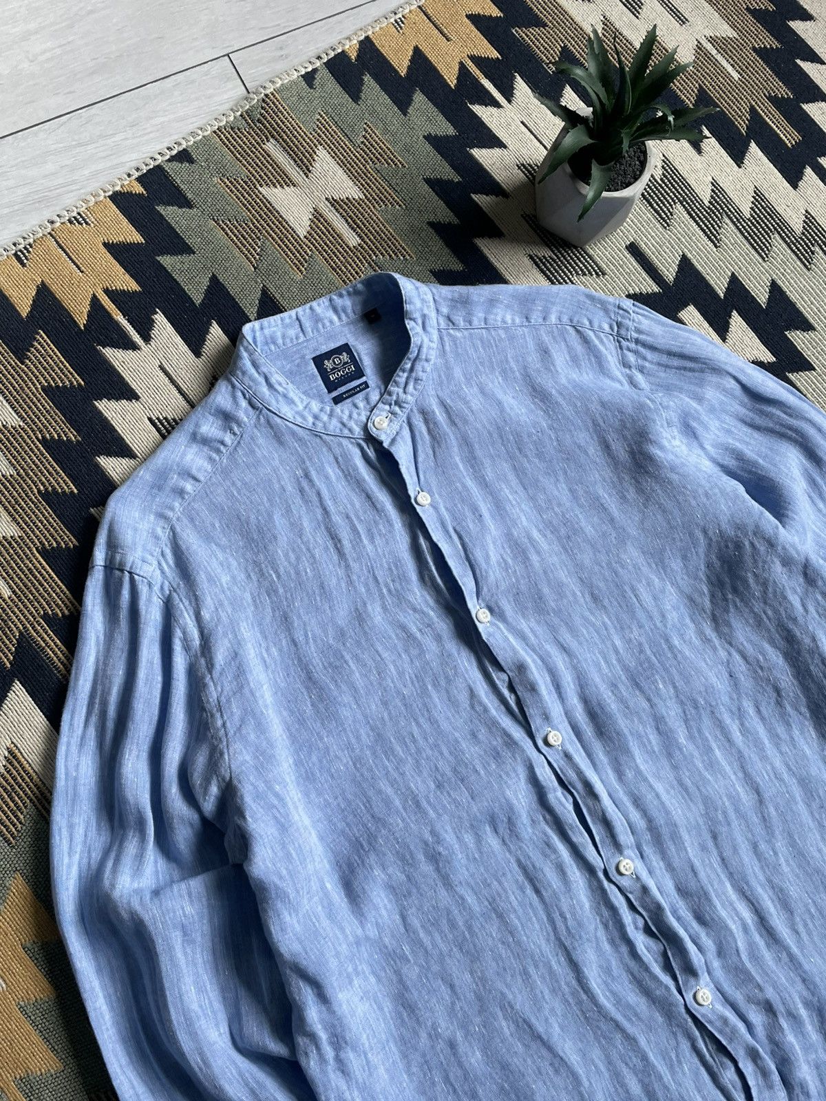 Boggi × Vintage Boggi Milano Linen Button Up Shirt Size US M / EU 48-50 / 2 - 4 Thumbnail