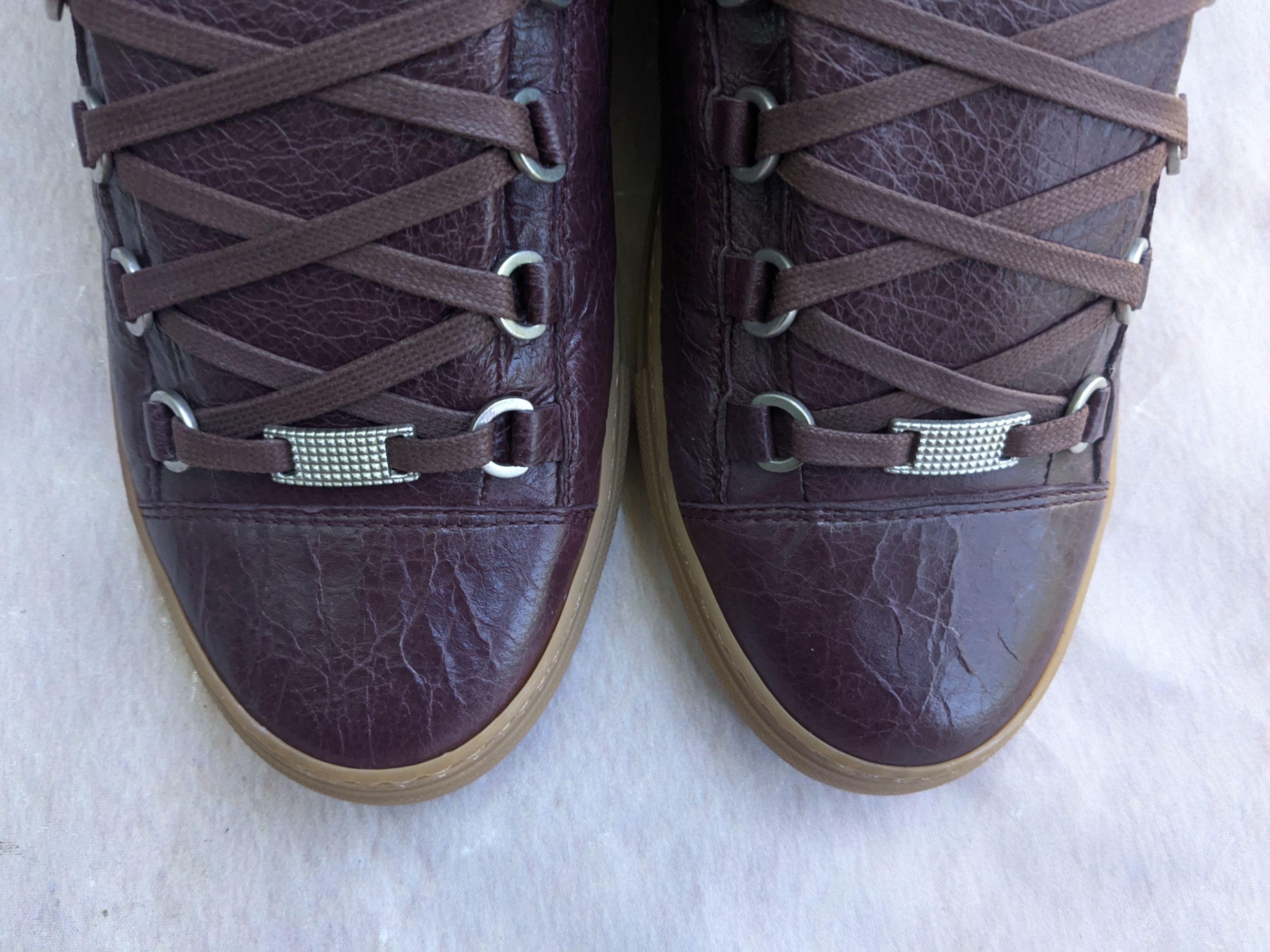 Balenciaga Balenciaga Arena Sneakers Burgundy Gum 9 High Tops Size US 9 / EU 42 - 3 Thumbnail