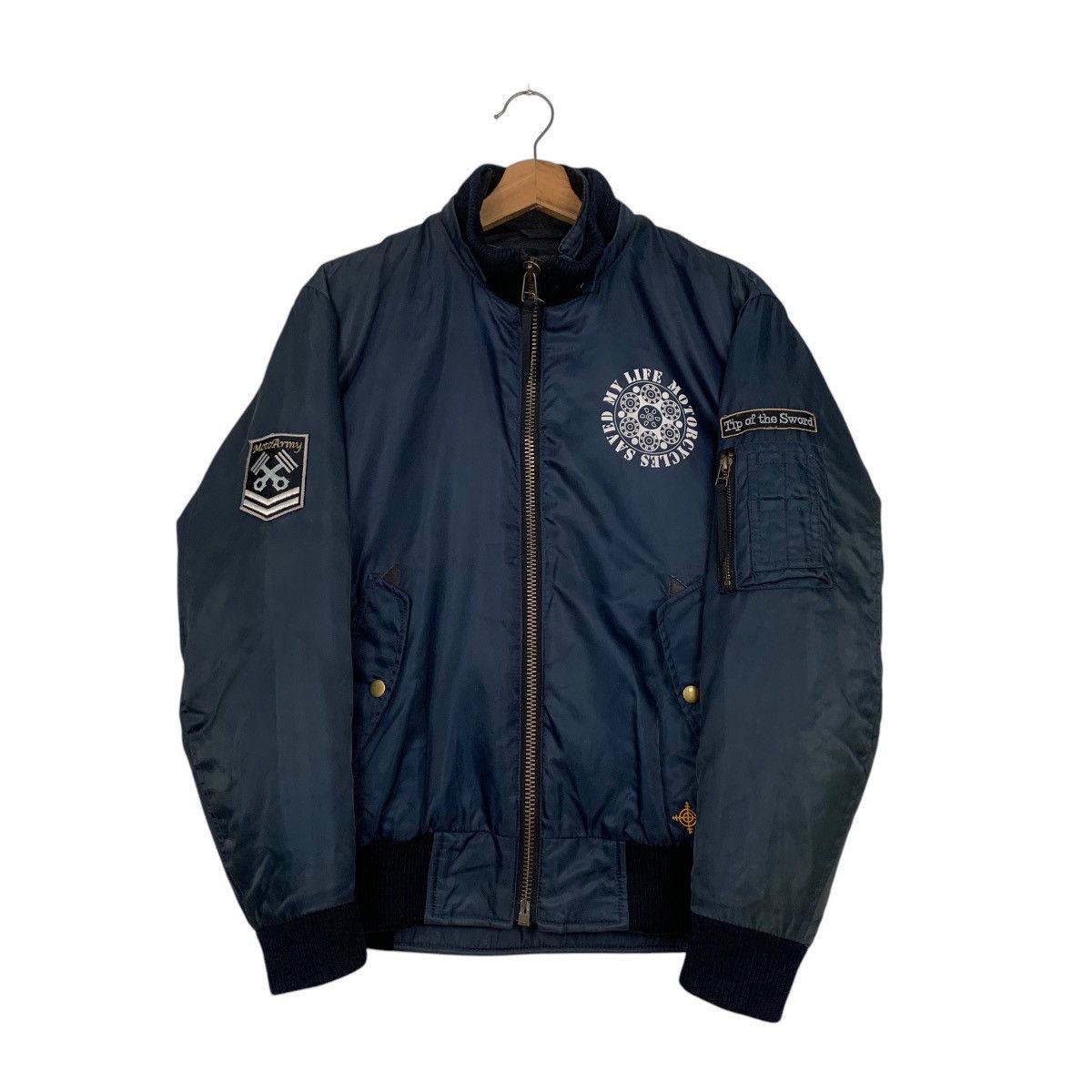 Japanese Brand ☀️Motoarmy bomber style zipper faded jacket Size US M / EU 48-50 / 2 - 2 Thumbnail