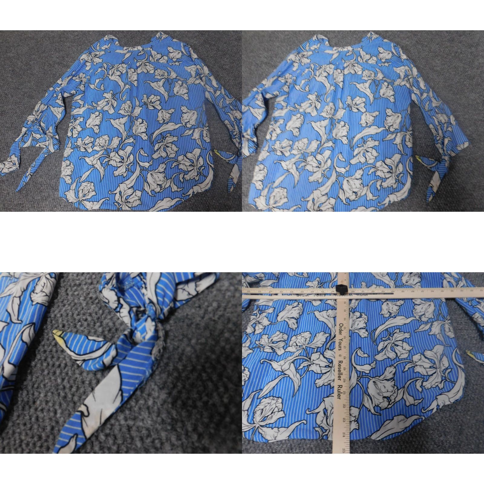Apt. 9 Apt 9 Womens Blouse Button-Up Blue Floral Long Sleeve Casual Medium Regular Button-Up Shirt Womens Choice Size M / US 6-8 / IT 42-44 - 8 Thumbnail