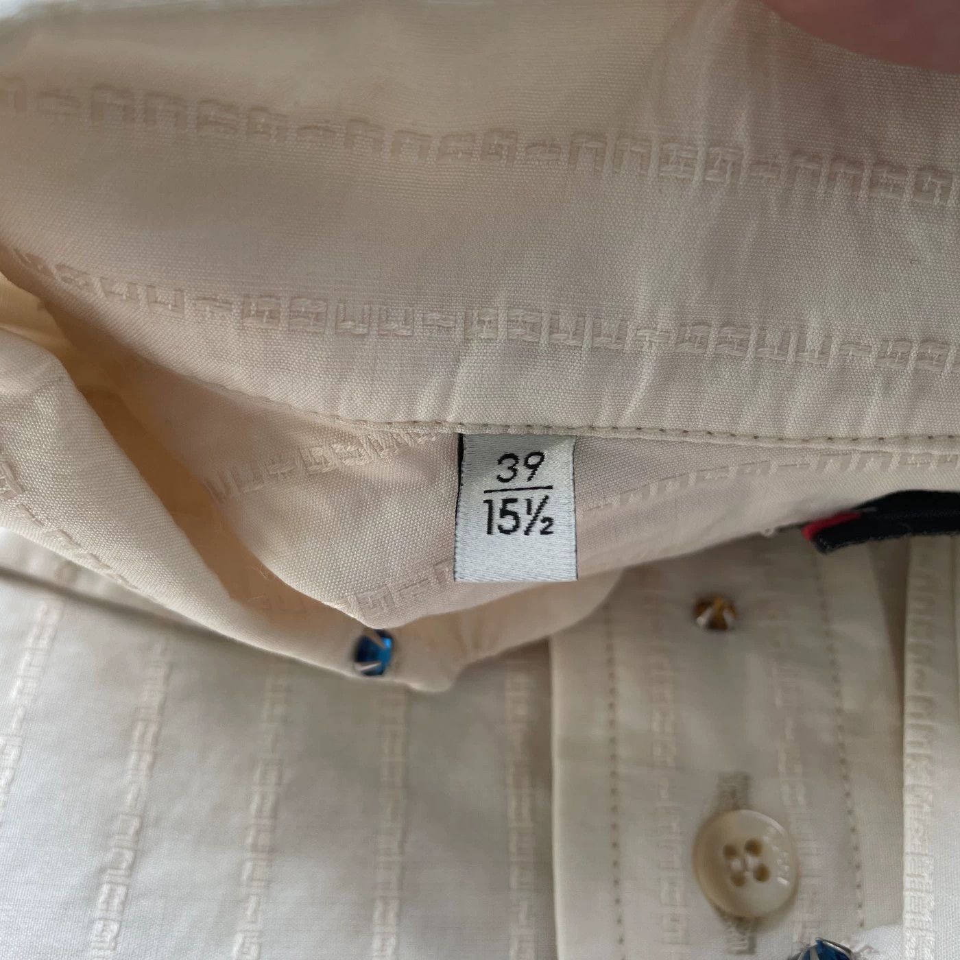 Gucci Gucci Crystal-Embroidered Ivory LS Shirt 39 Size US M / EU 48-50 / 2 - 7 Thumbnail