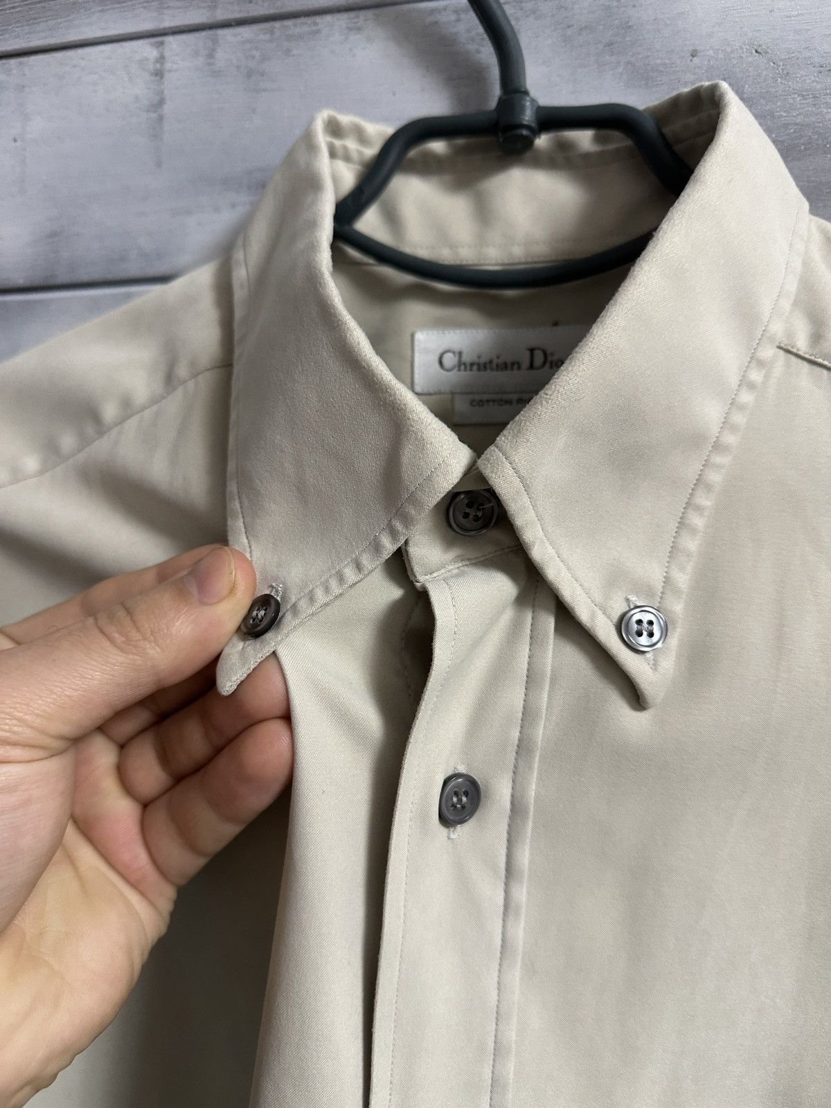 Dior Rare Luxury Shirt Button Christian Dior Cotton Rich Vintage Size US L / EU 52-54 / 3 - 3 Thumbnail