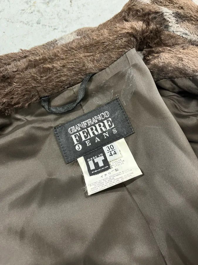 Gianfranco Ferre 2000s Gianfranco Ferré Brown & Grey Faux Fur Jacket Size S / US 4 / IT 40 - 9 Thumbnail