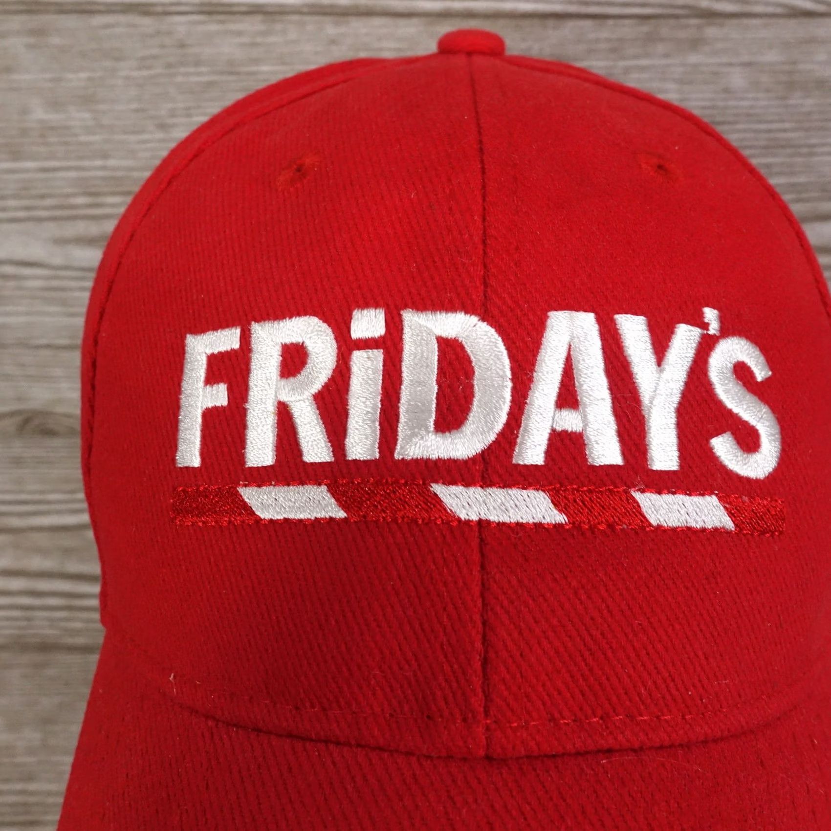 Logo 7 TGI FRIDAY'S LOGO WORK EMPLOYEE BAR & GRILL BASEBALL HAT CAP RED Size ONE SIZE - 2 Thumbnail