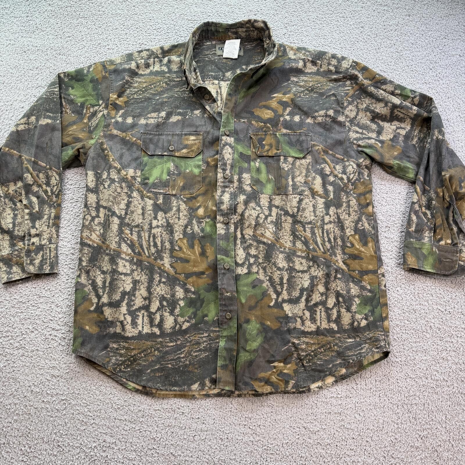 Jerzees Jerzees Outdoors Camo Button Up Shirt 2XL Y2K Hunting Work Size US XXL / EU 58 / 5 - 1 Thumbnail