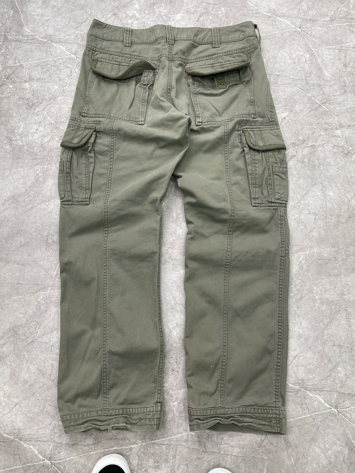 Japanese Brand × Vintage Vintage 90's Japanese Bondage Zip Bootcut Beige Cargo Pants Size US 34 / EU 50 - 9 Thumbnail