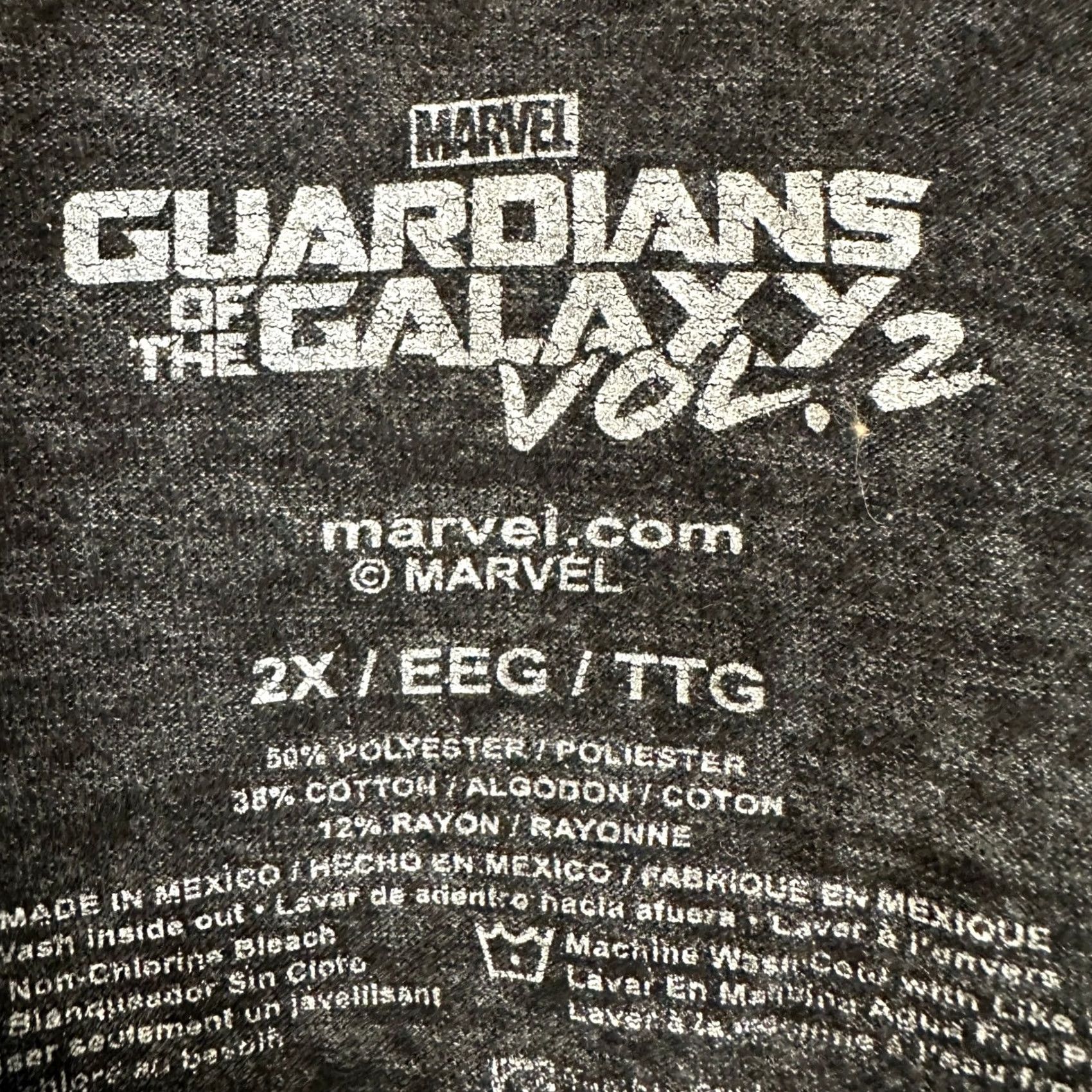Vintage Marvel T-Shirt Men Guardian Of The Galaxy Vol. 2 Groot Short Sleeve Tee 2X Black Size US XXL / EU 58 / 5 - 4 Thumbnail