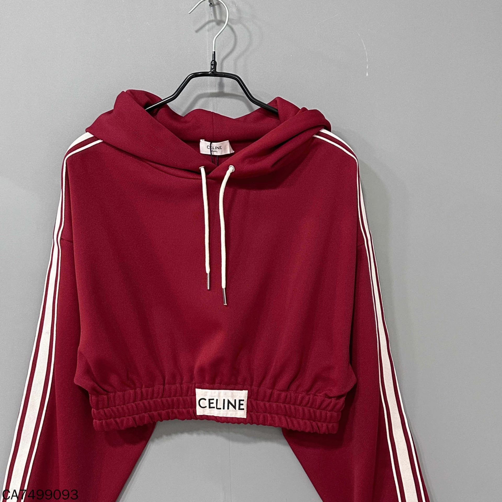 Celine Celine Red Cropped Hoodie Sweatshirt - Size S - 98% New Size S / US 4 / IT 40 - 2 Thumbnail