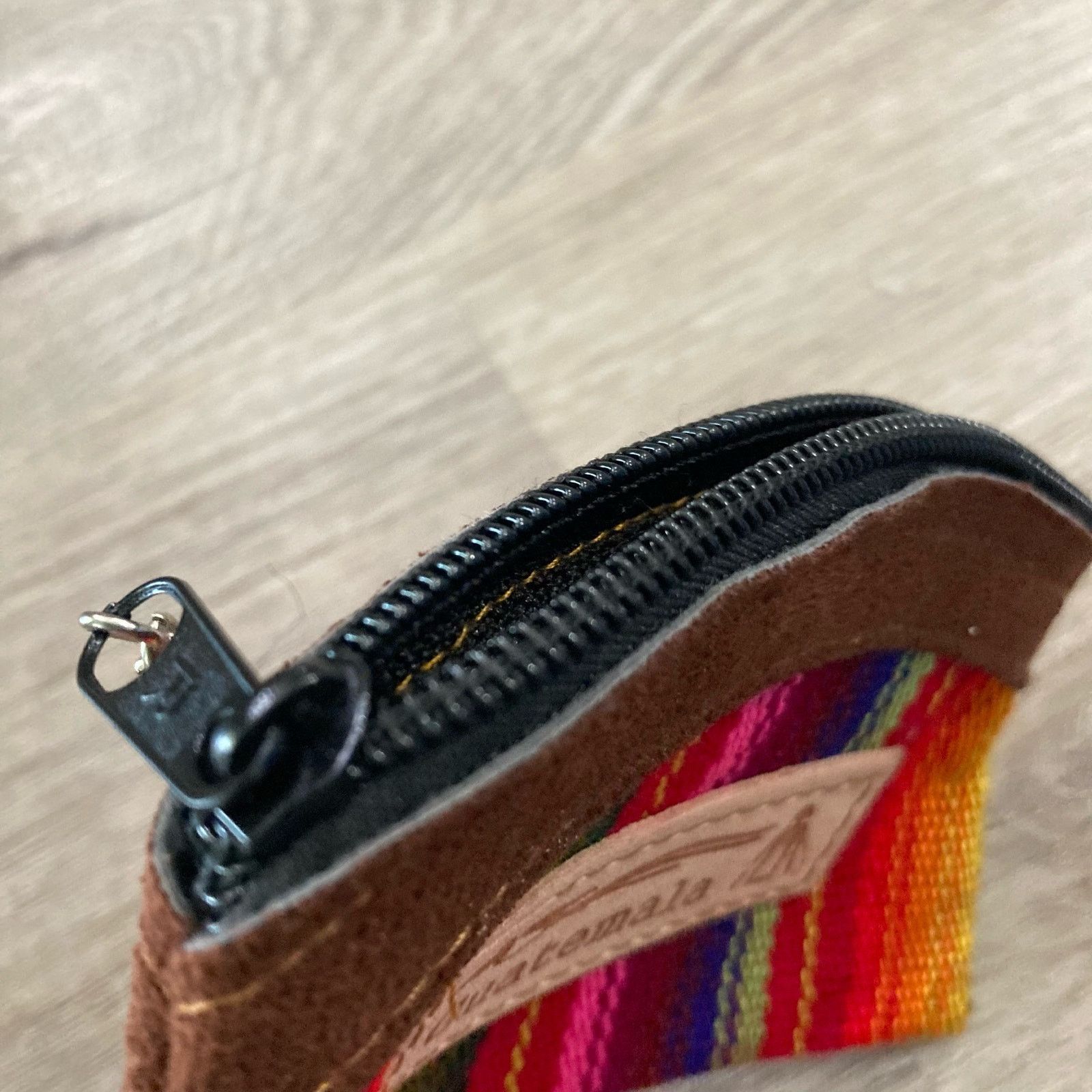 Other Handmade Guatemalan Leather/Cotton Coin Purse Keychain Size ONE SIZE - 5 Thumbnail