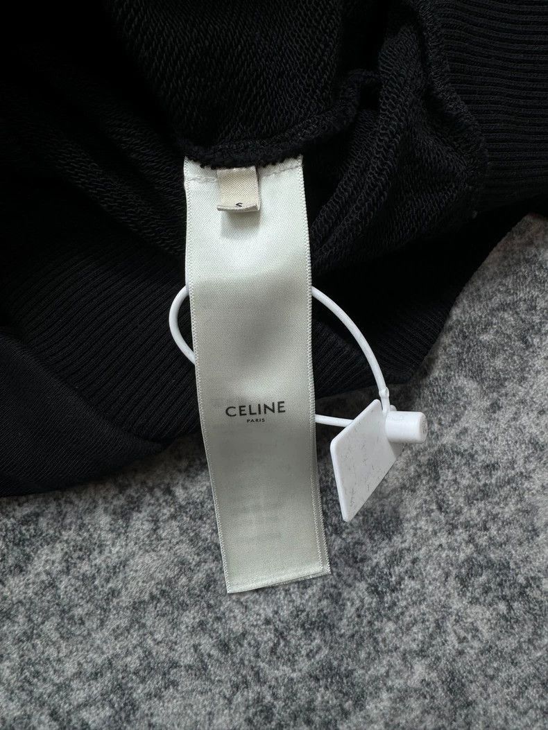 Celine Celine Black Drawstring Logo Hoodie Size US S / EU 44-46 / 1 - 4 Thumbnail