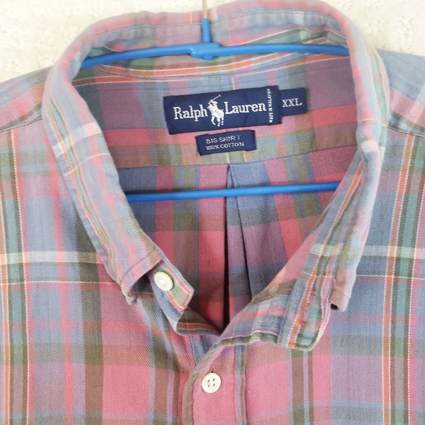 Ralph Lauren Ralph Lauren Button-Up Shirt Men XXL Pink Blue Gray Plaid Logo Size US XXL / EU 58 / 5 - 4 Thumbnail