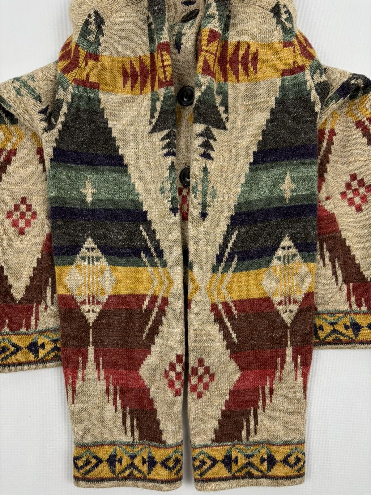 Denim & Supply Ralph Lauren × Polo Ralph Lauren × Ralph Lauren RARE Aztec Navajo Southwestern Shawl Tribal Cardigan Sweater Jacket Jumper Size S / US 4 / IT 40 - 18 Thumbnail