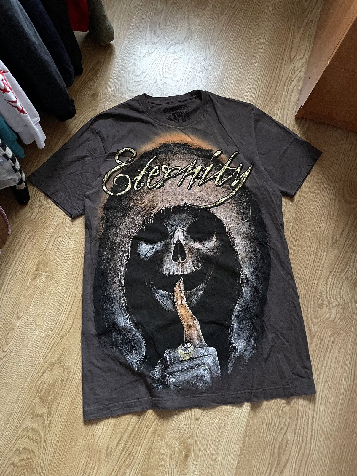 Affliction Y2K Vintage Crazy Affliction Style All Over Print Skull Tee Size US L / EU 52-54 / 3 - 1 Thumbnail