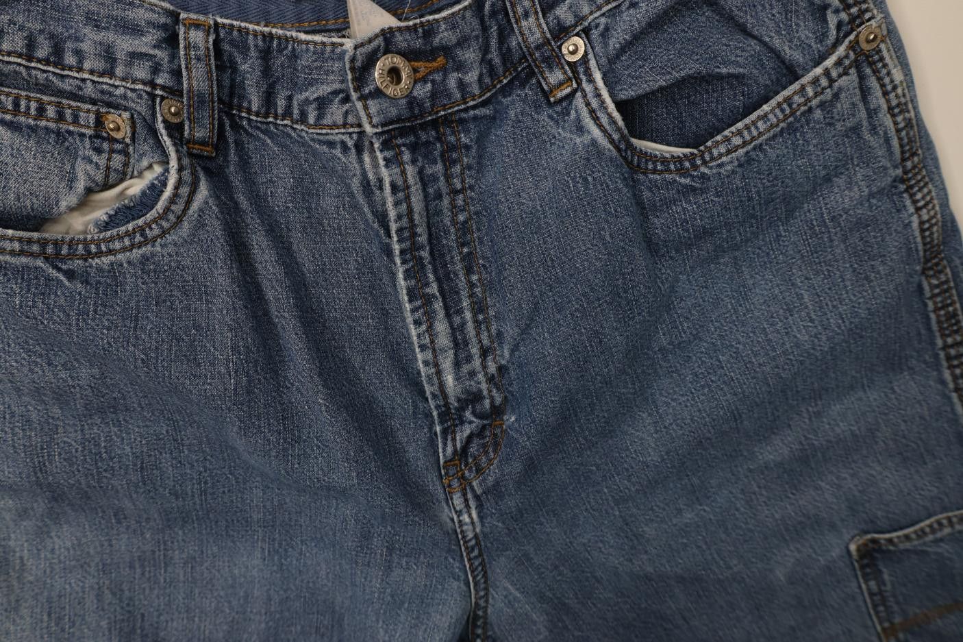 Tommy Hilfiger Vintage 90s Y2K Tommy Hilfiger Wide Leg Cargo Denim Jeans Size 34" / US 12 / IT 48 - 6 Thumbnail