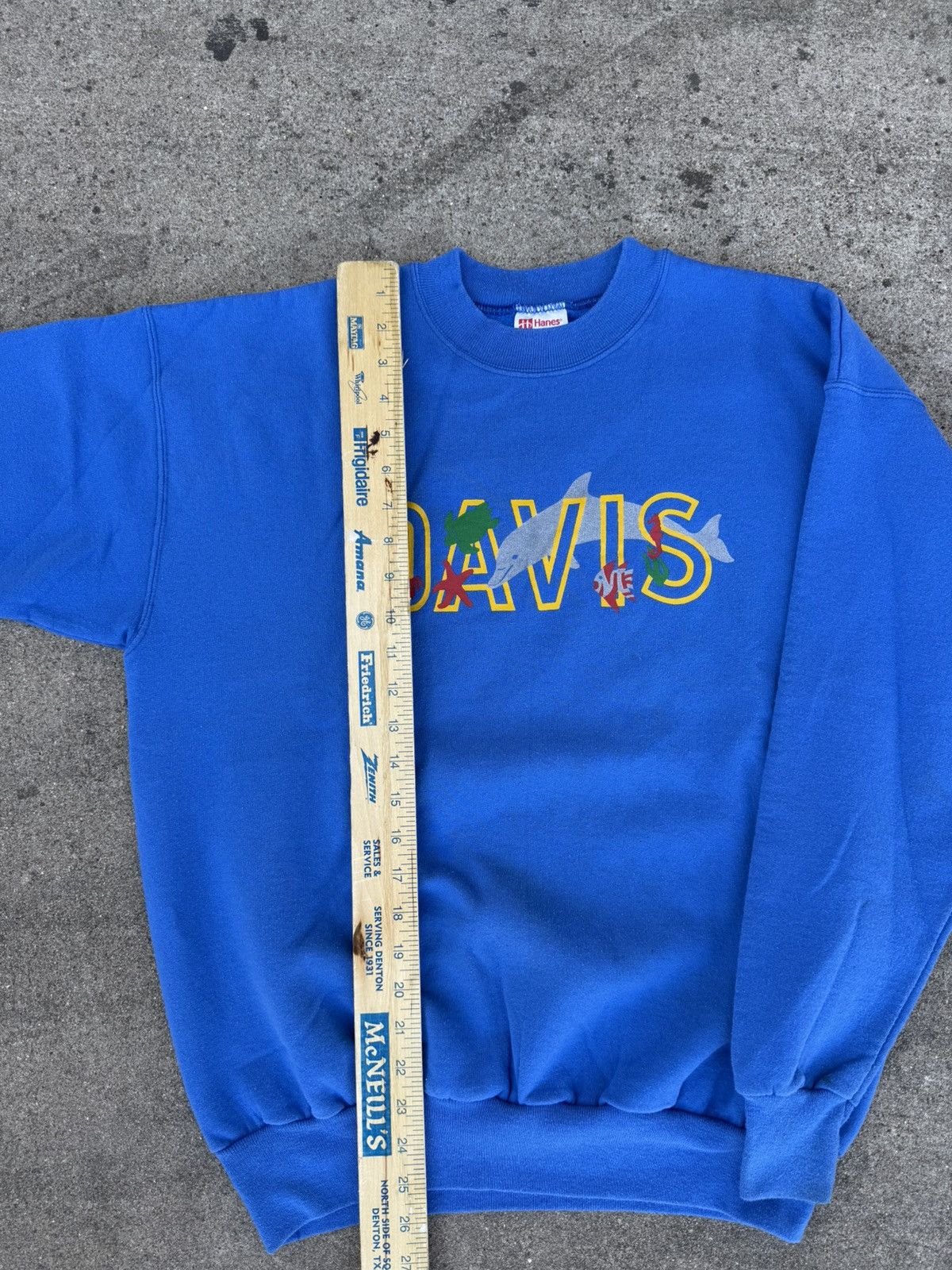 Vintage Vintage Davis Dolphins Sweatshirt Blue Hanes 90s Large Size US L / EU 52-54 / 3 - 6 Thumbnail