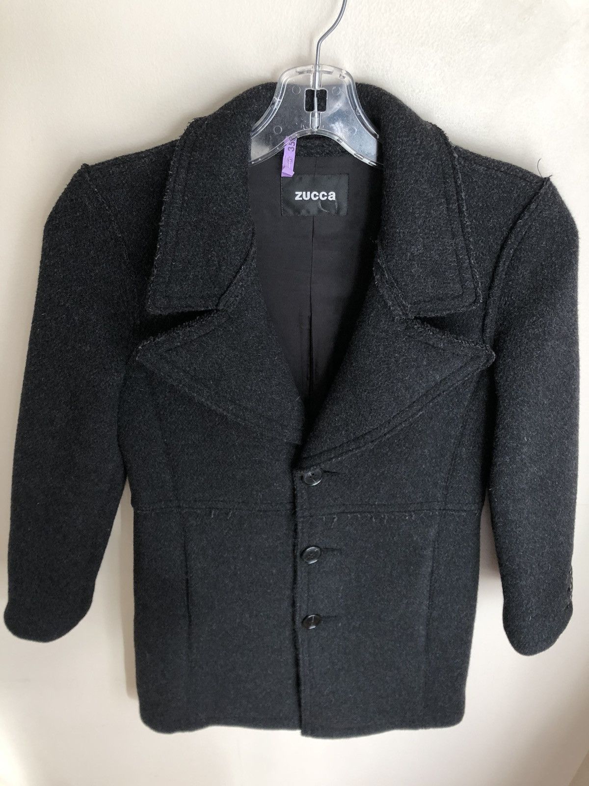 CABANE de ZUCCa × Issey Miyake × Zucca Zucca Vintage Distressed Raw Hem Coat Size S / US 4 / IT 40 - 7 Thumbnail