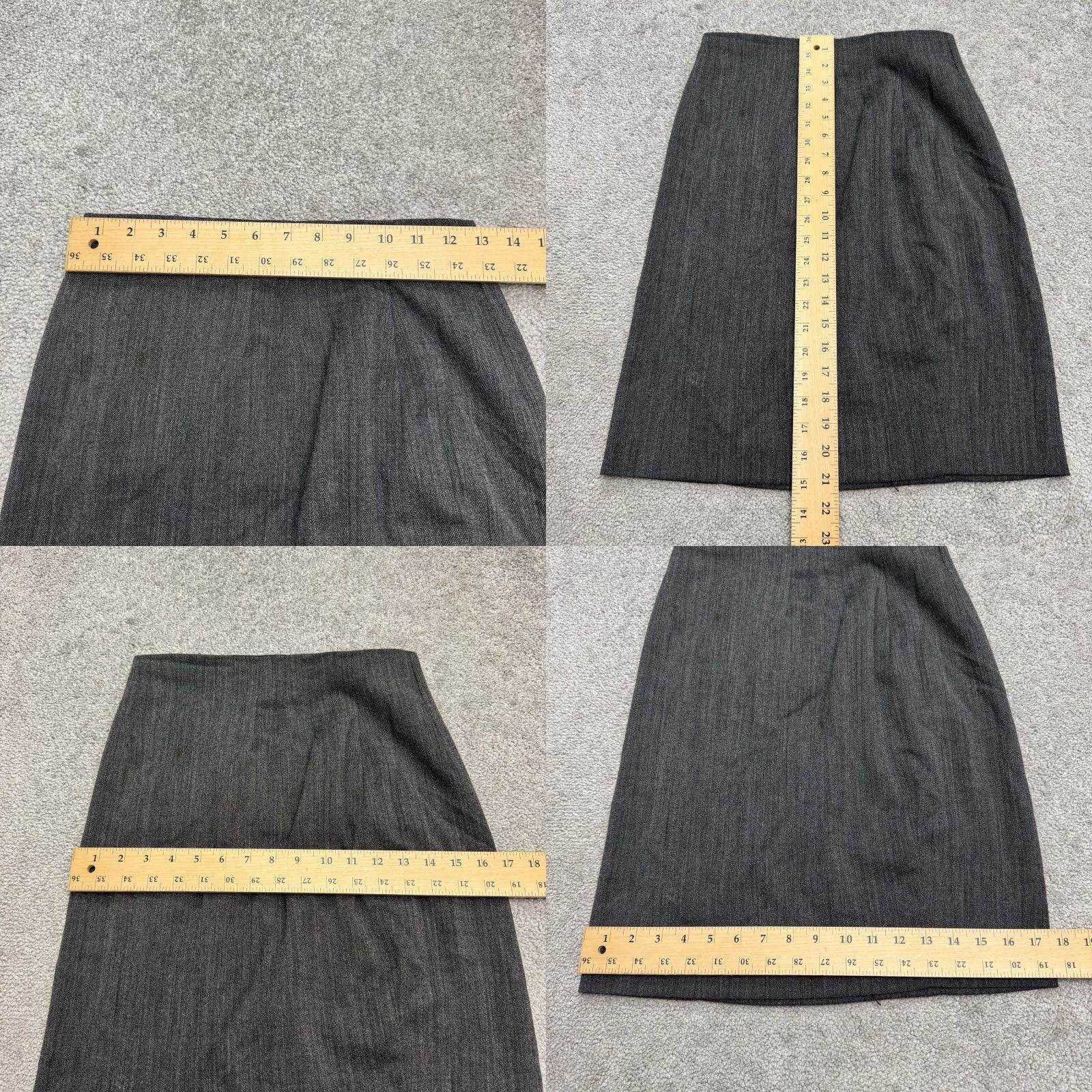 Vintage VINTAGE KAZA Skirt Women 6 Pencil Wool Charcoal Gray Knee Length Workwear 90s Classic Size 28" / US 6 / IT 42 - 8 Thumbnail