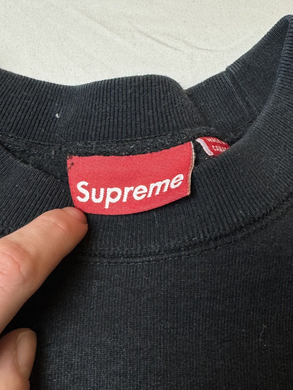 Supreme Supreme Purple on Black Box Logo Crewneck Size US XXL / EU 58 / 5 - 5 Thumbnail