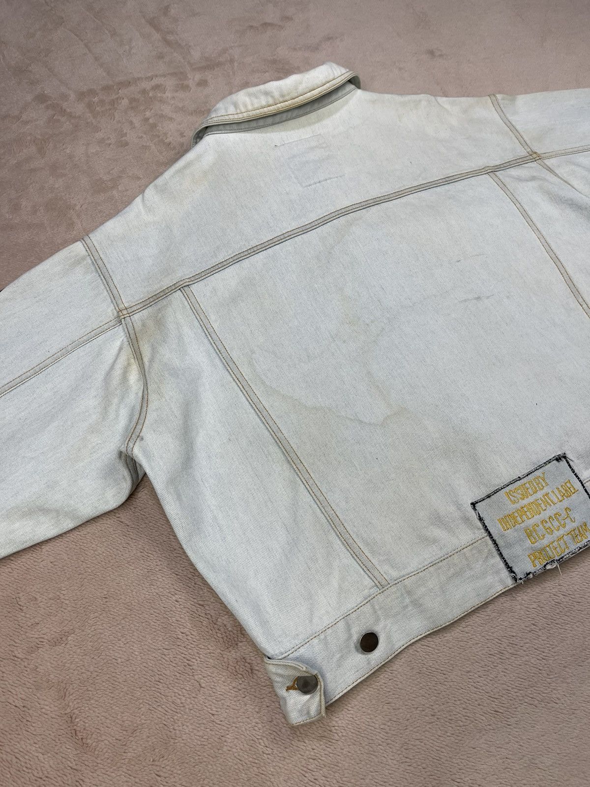 Japanese Brand 35 FEDERATION Patches Washed Denim Jackets Size US L / EU 52-54 / 3 - 8 Thumbnail