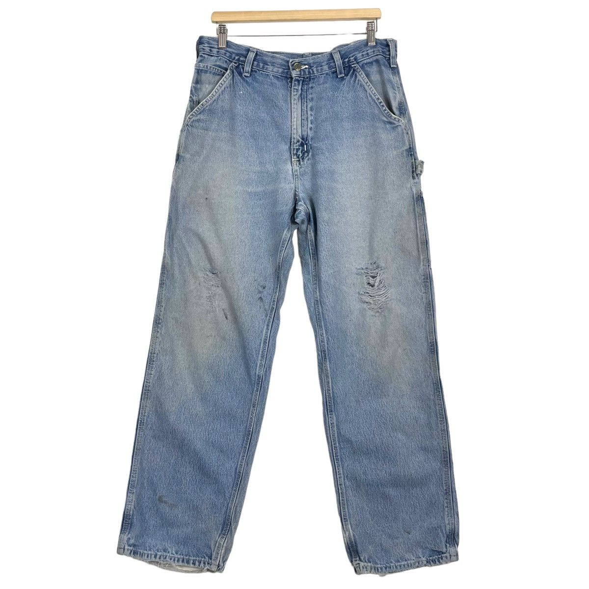 Carhartt × Carhartt Wip × Vintage 💥CARHARTT WIP SINGLE KNEE DISTRESSED JEANS Size US 34 / EU 50 - 2 Thumbnail