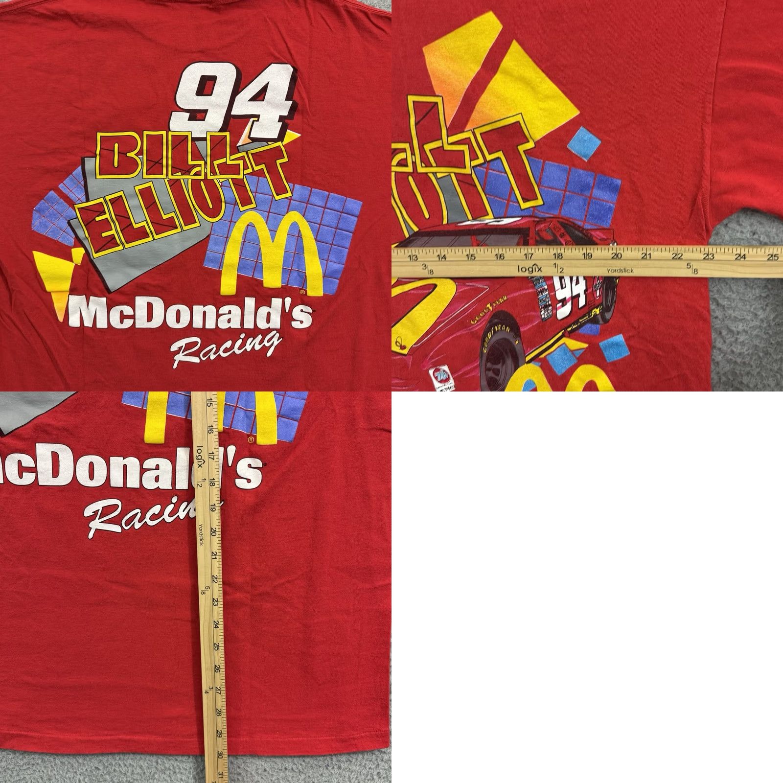 Hanes VINTAGE Bill Elliott McDonalds Shirt Mens 2XL Red Nascar 90s Racing Sport Logo Size US XXL / EU 58 / 5 - 8 Thumbnail