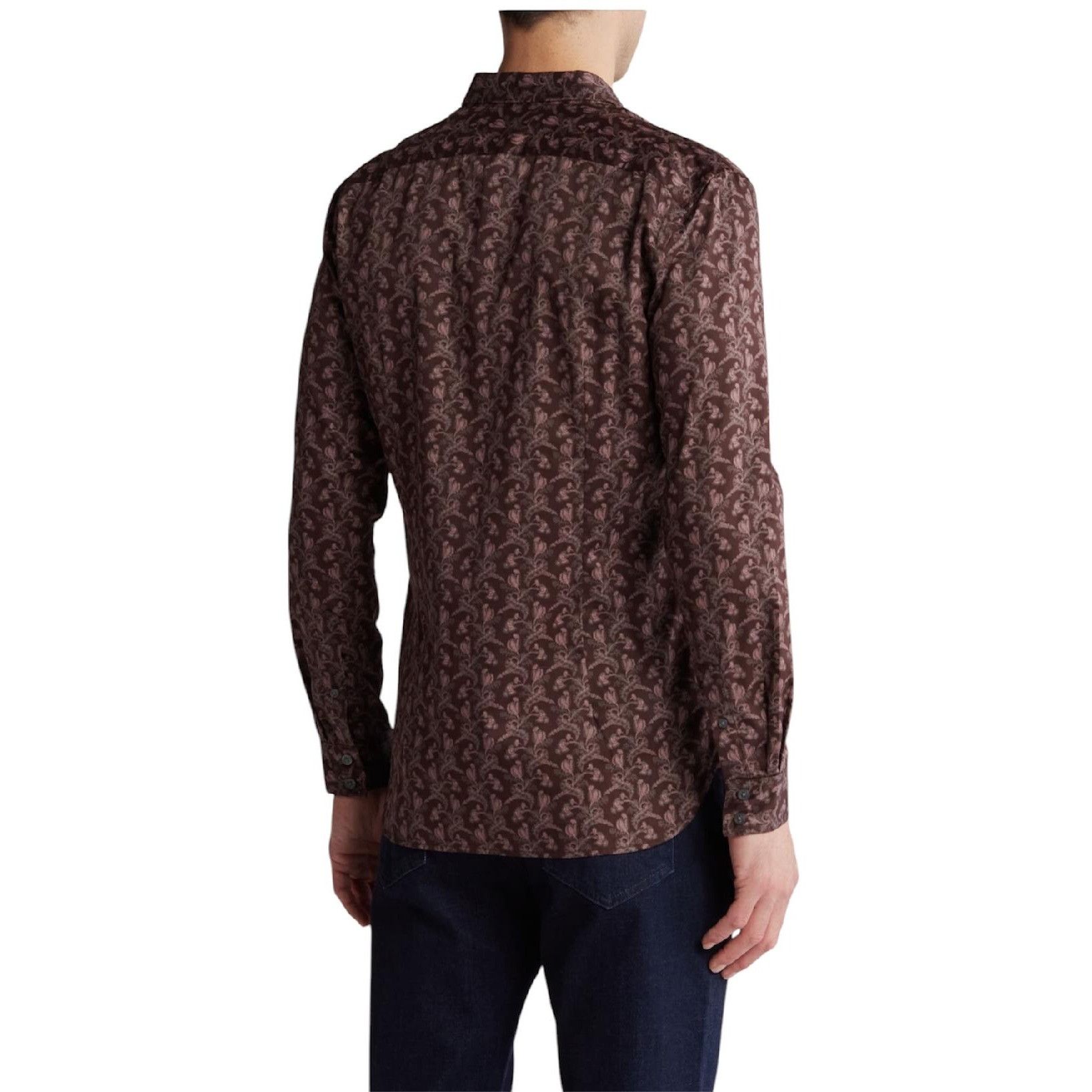 John Varvatos John Varvatos Mens Red Wine Ross Collared Floral Button Up S Size US XXL / EU 58 / 5 - 2 Thumbnail