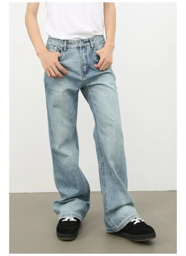 Japanese Brand Rika High street retro washed loose flared jeans for men Size US 32 / EU 48 - 7 Thumbnail