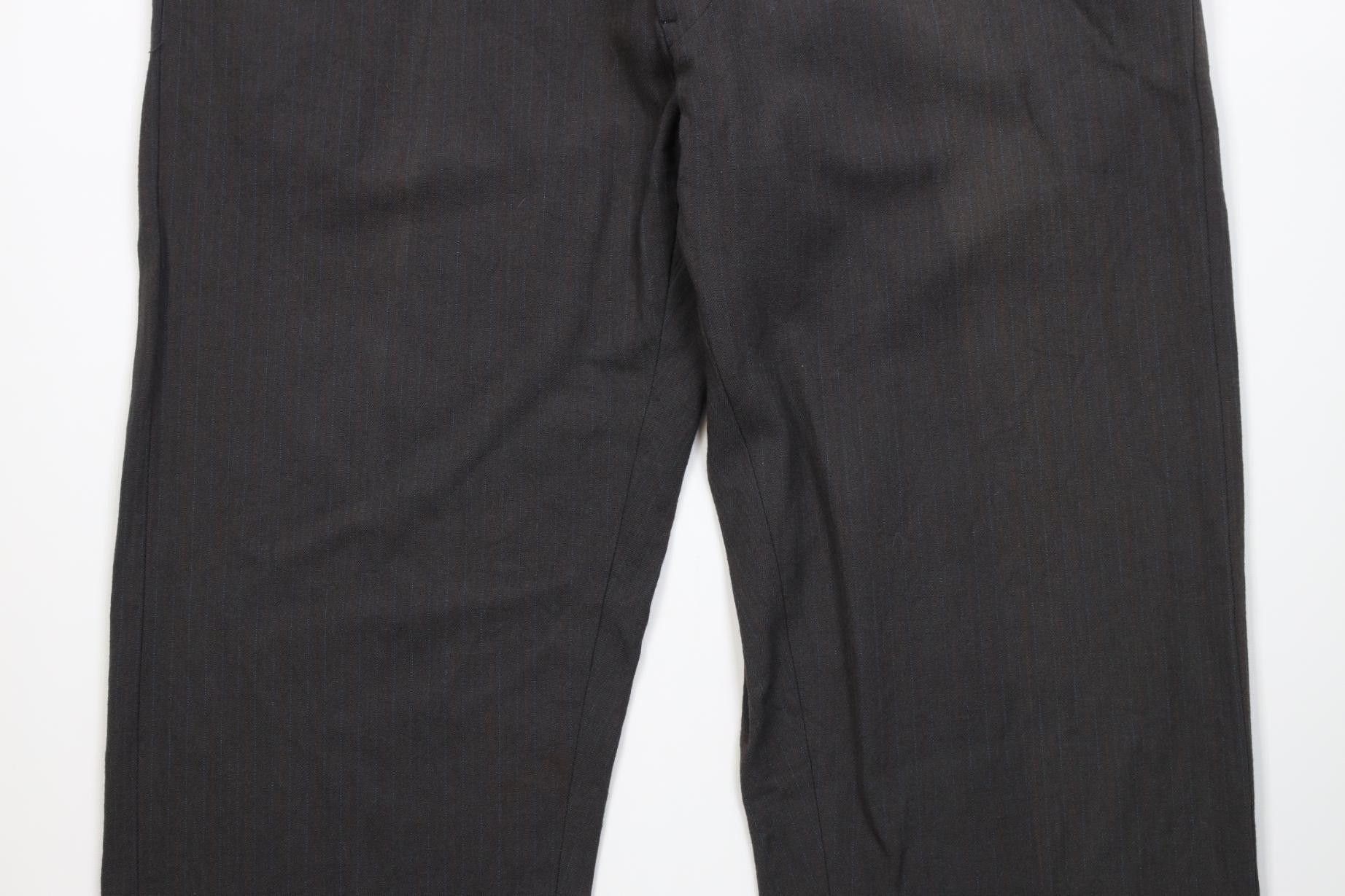 Vintage Vintage 50s Rayon Gabardine Striped Wide Leg Chino Pants USA Size US 38 / EU 54 - 3 Thumbnail