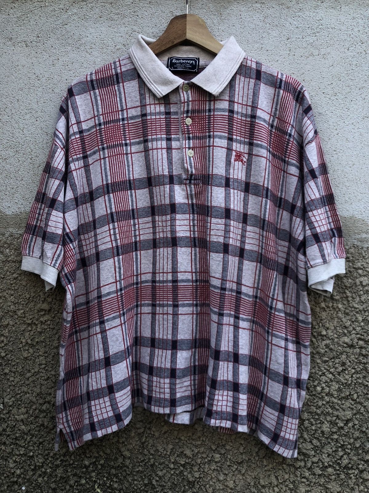 Burberry × Vintage Baggy‼️ Vintage Burberrys Nova Check Polo-Tee Size US L / EU 52-54 / 3 - 1 Thumbnail