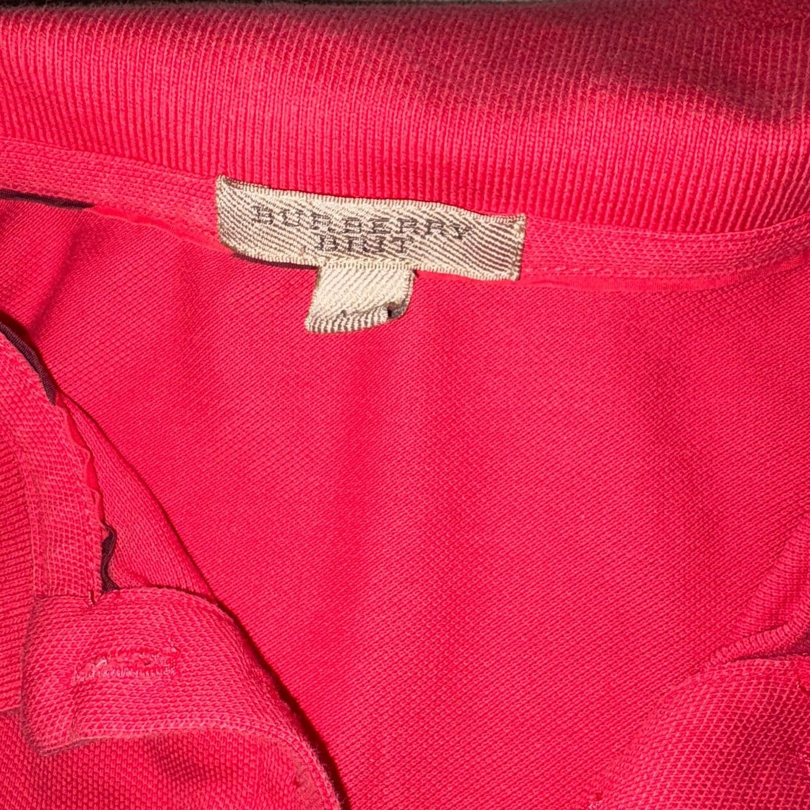 Burberry Burberry Brit Women's Red Short Sleeve Pique Polo Shirt Size M / US 6-8 / IT 42-44 - 3 Thumbnail