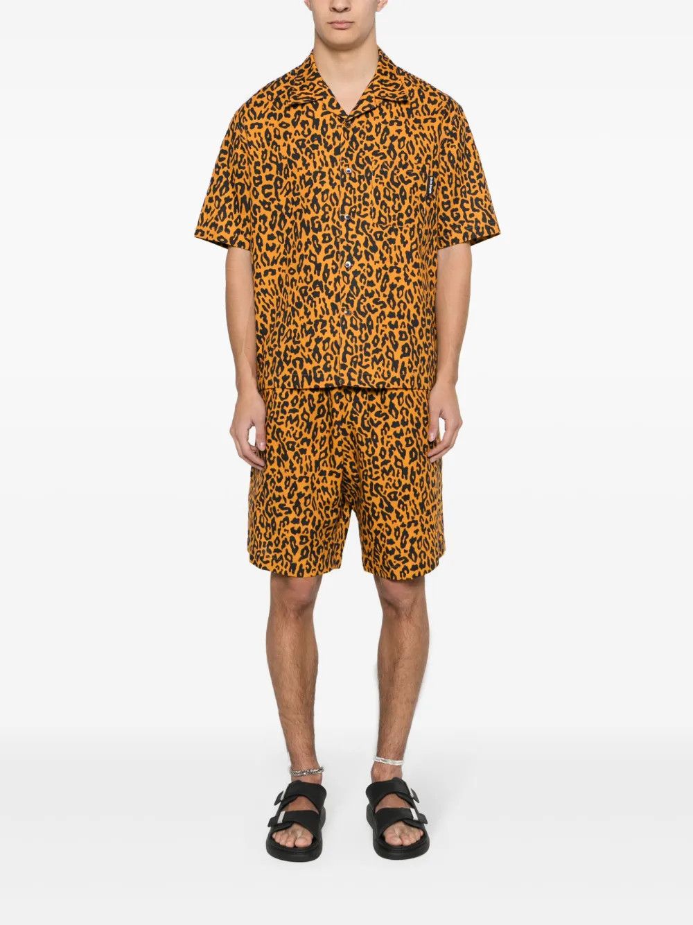 Palm Angels o1y0325 Linen Shirt in Orange/Black Size US M / EU 48-50 / 2 - 5 Thumbnail