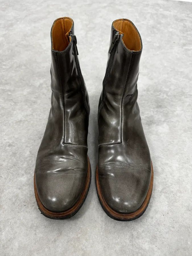 Maison Margiela Maison Margiela Khaki Green Patent Leather Boots Size US 7 / IT 37 - 3 Thumbnail