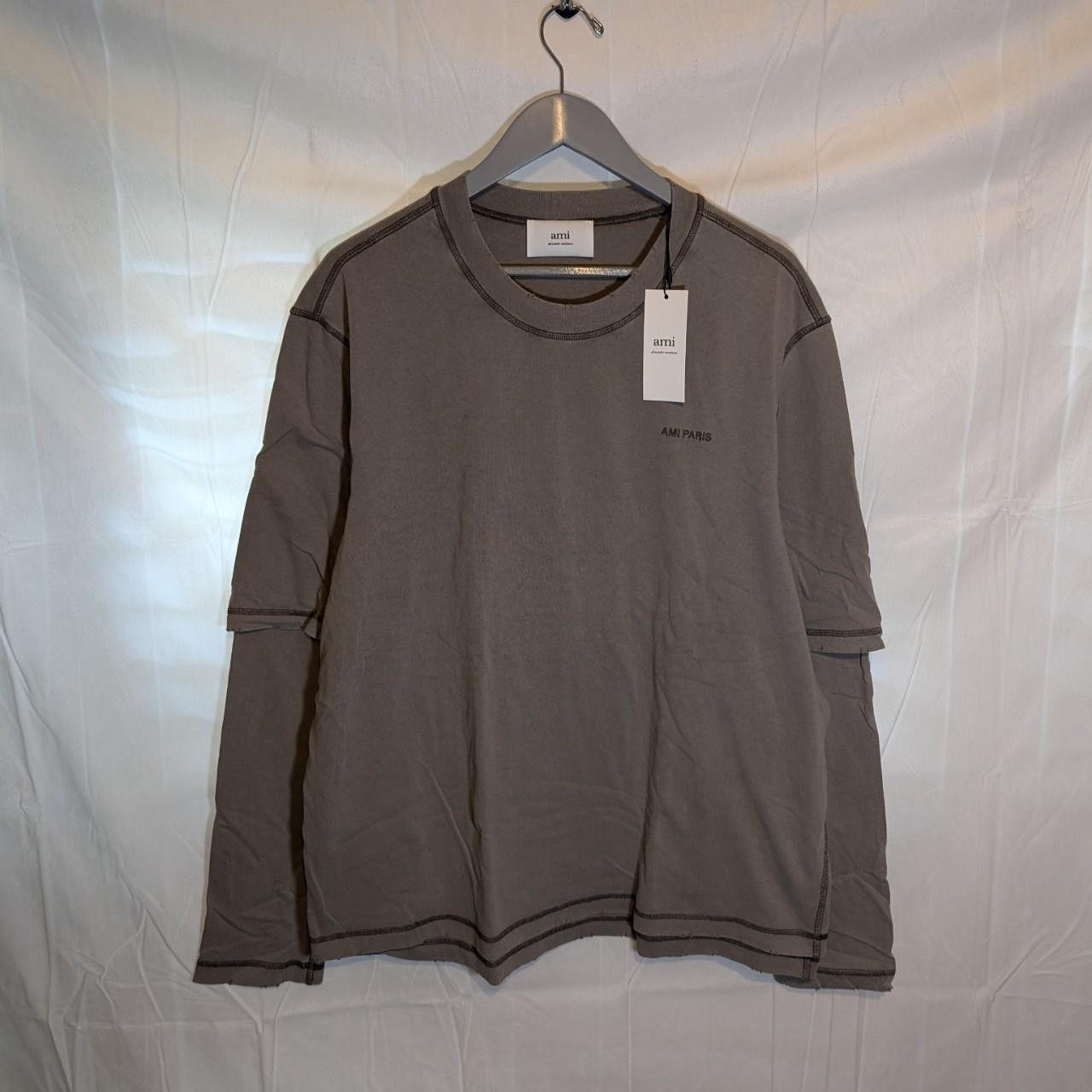AMI ami Fade Out Distressed Double Layered Long Sleeve Tee Size US M / EU 48-50 / 2 - 1 Thumbnail