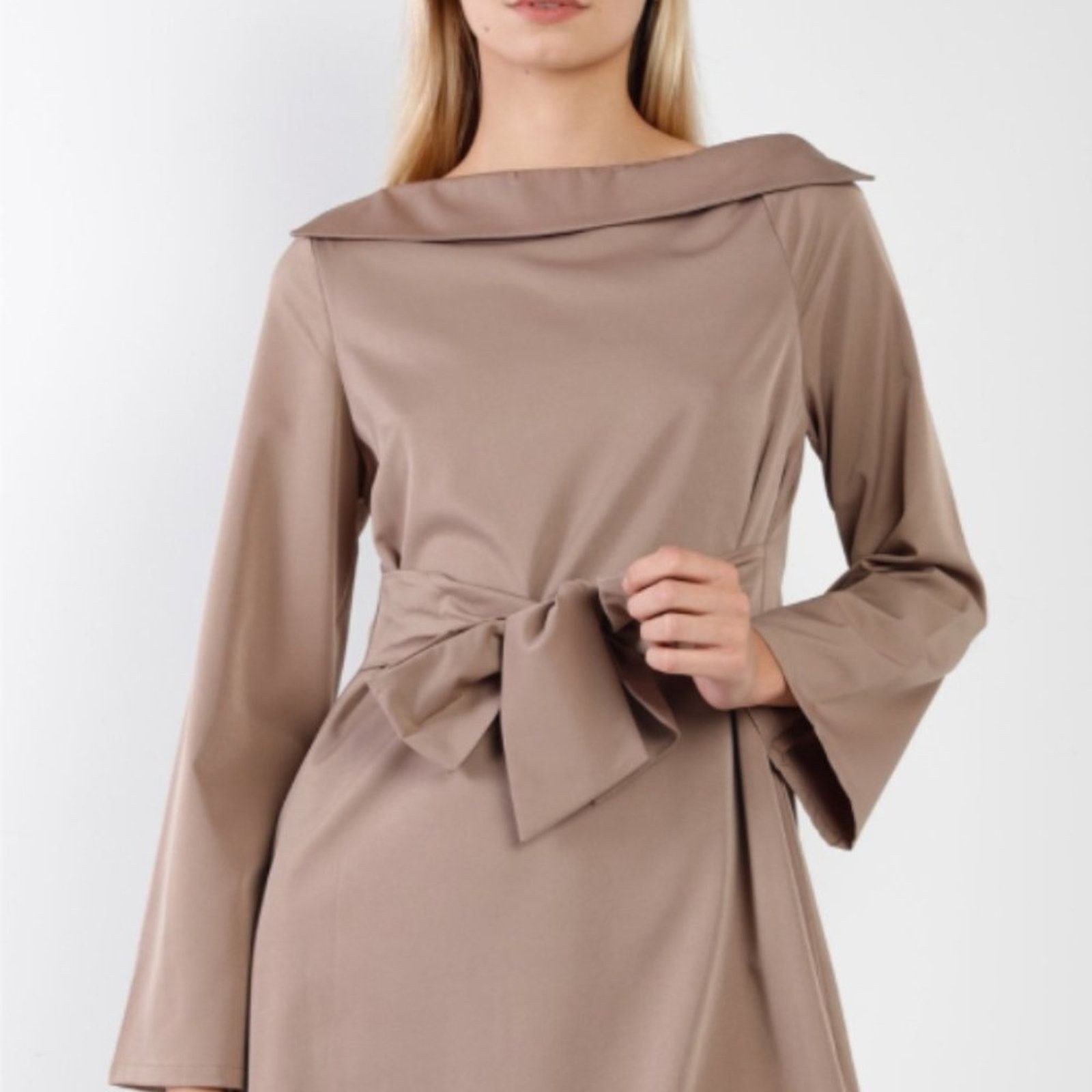Other Mocha Kimono Sleeve Mini Dress with Waist Tie Size S / US 4 / IT 40 - 4 Thumbnail