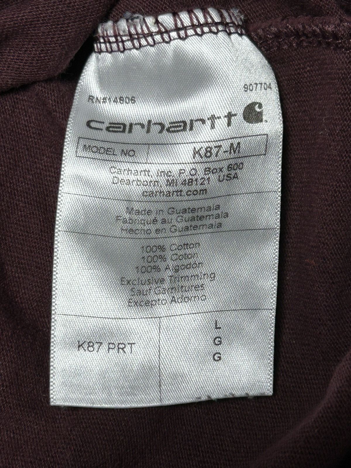 Carhartt T-shirt Carhartt K87-M violet prune taille L Size US L / EU 52-54 / 3 - 5 Thumbnail