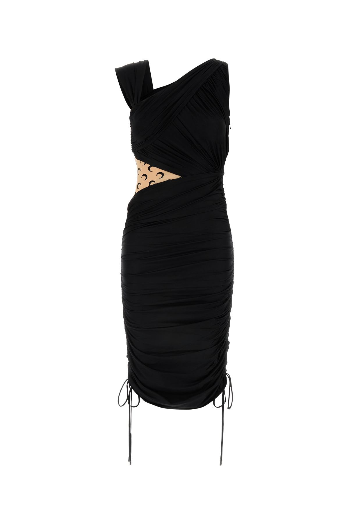 Marine Serre Black Stretch Nylon Dress Size M / US 6-8 / IT 42-44 - 1 Thumbnail