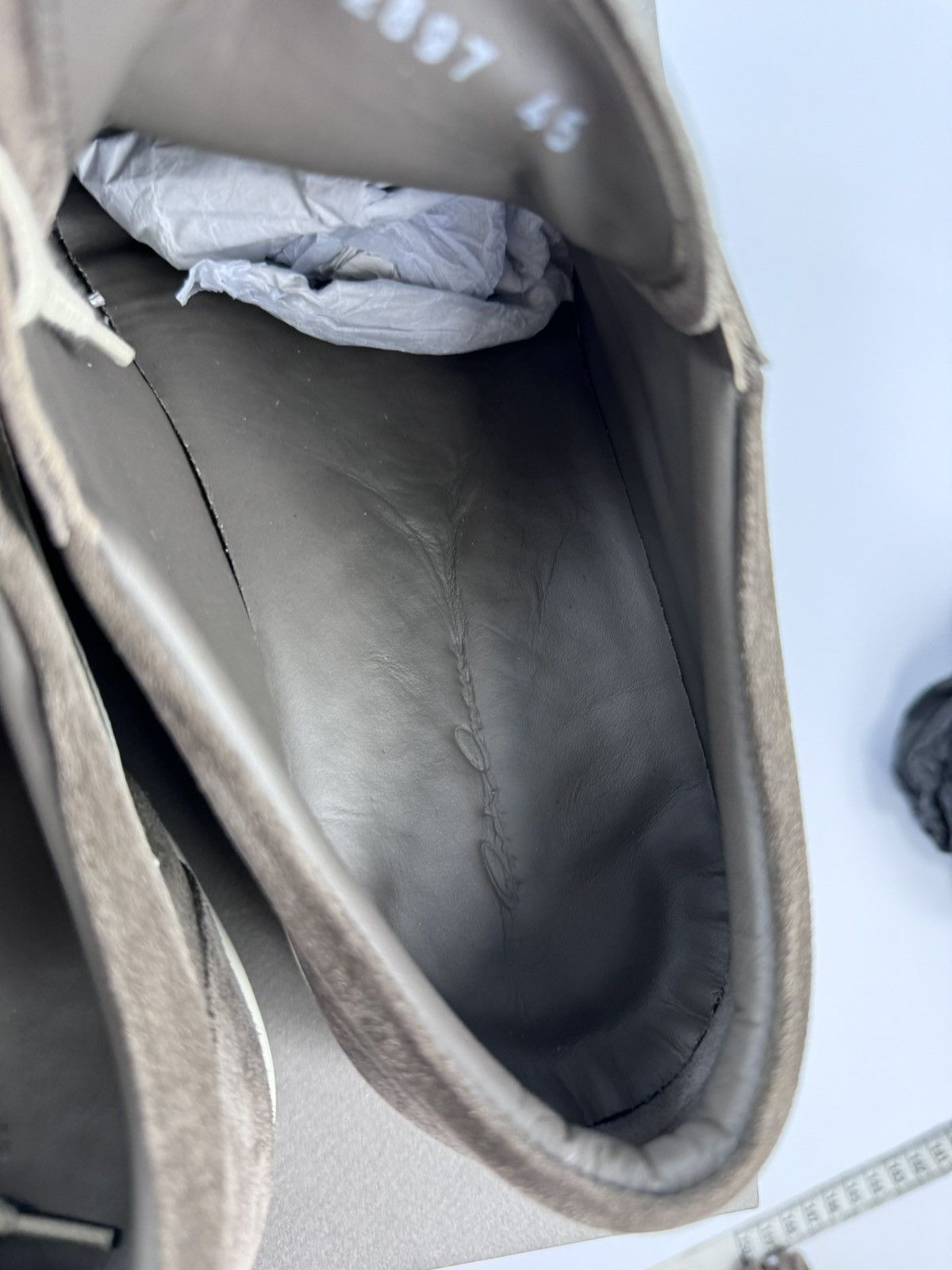 Rick Owens DARK DUST MILK SUEDE VINTAGE SNEAKERS Size US 12 / EU 45 - 6 Thumbnail