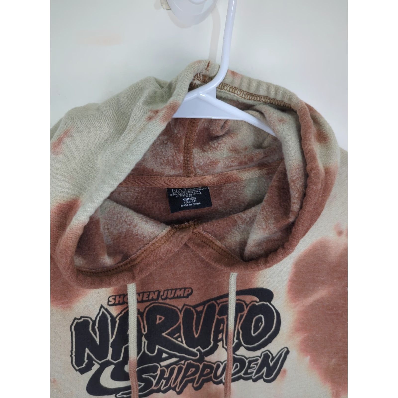 Doublet Naruto Shippuden Hoodie Adult Large Beige Pullover Regular Fit Long Sleeve Hooded Logo Pockets Double Sided Tie Dye Anime Streetwear 2007 Mens Size US L / EU 52-54 / 3 - 3 Thumbnail