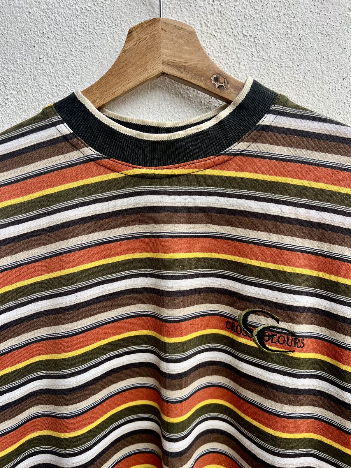 Cross Colours × Vintage VINTAGE RARE CROSS COLOURS STRIPES TEE Size US M / EU 48-50 / 2 - 5 Thumbnail